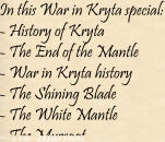 In this War in Kryta special: - History of Kryta - The End of the Mantle - War in Kryta history - The Shining Blade - The White Mantle - The Mursaat